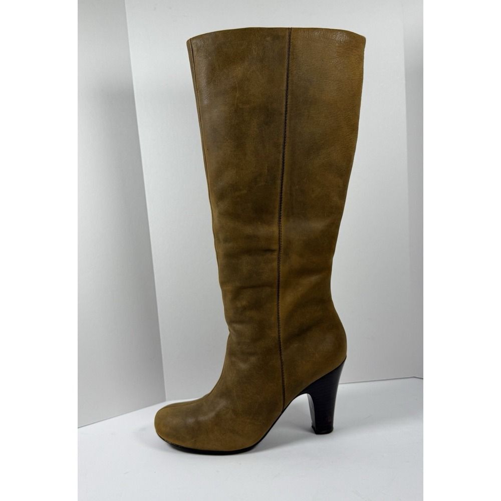 Fossil Tall Leather Riding Boots Brown Zip Classic Knee Western Academia Women 8 - Picture 10 of 16